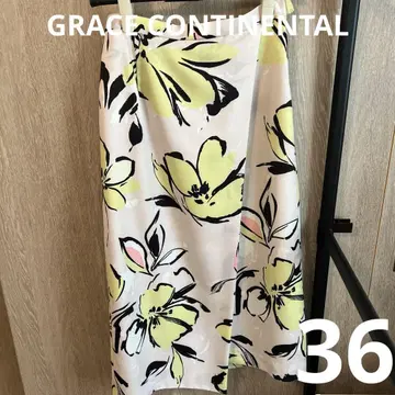 GRACE CONTINENTAL 빅 플라워 타이트 스커트 36