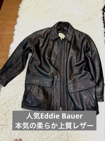 인기 Eddie Bauer 에디바우어 가죽 자켓 브라운 M(L)