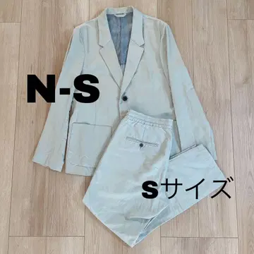 N-S 노스 셋업 테일러드 자켓 팬츠 베이지 S