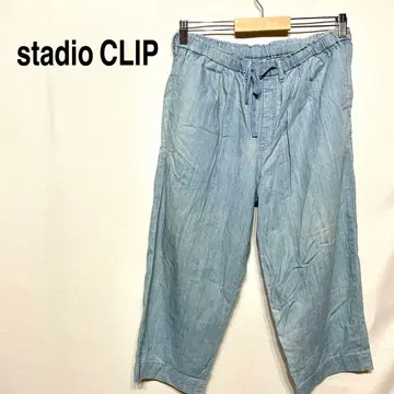 stadio CLIP 와이드 팬츠 스트레이트 타입 허리밴딩 끈