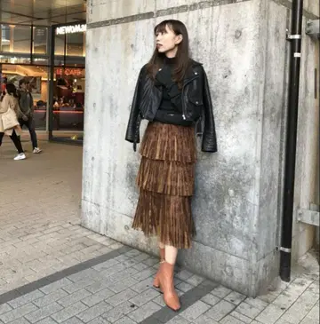 AMERI vintage 아메리 레이스 플리츠 티어드 스커트