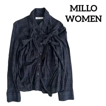 MUSINSA MILLO WOMEN 여성용 셔츠 블라우스 네이비