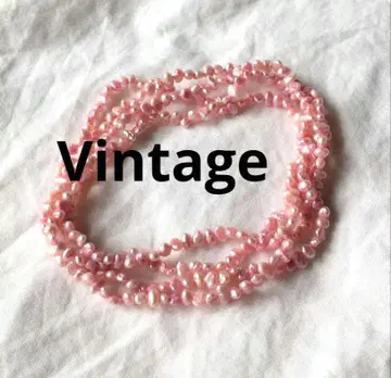 빈티지 담수 진주 롱 목걸이 담수 펄 핑크