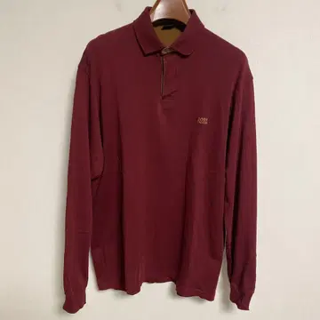 HUGO BOSS 휴고보스 버건디 긴팔 피케 셔츠 3XL (XL 상당)