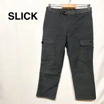 SLICK 워크 팬츠 스트레이트 타입 레귤러 기장 버튼 지퍼