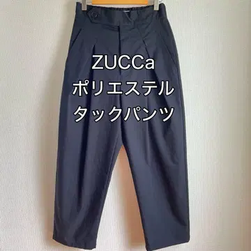 Zucca 턱 테이퍼드 앵클 기장 폴리에스테르 팬츠 블랙 S 사이즈
