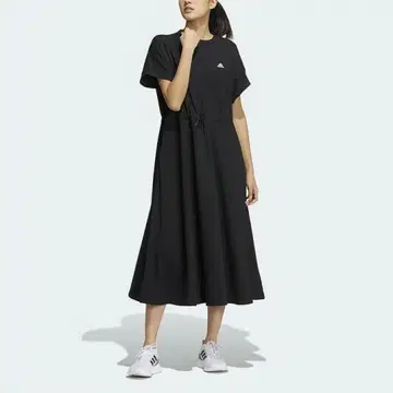 adidas 블랙 티셔츠 원피스 반팔 HN7757