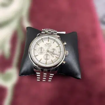 미사용 새상품 테크노스 T6669SS 남성용 손목시계 크로노그래프 실버