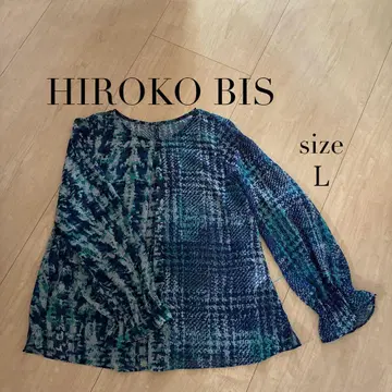 HIROKO BIS 쉬폰 원단 긴팔 블라우스 L