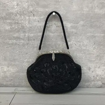 쇼와 레트로 비즈 백 관혼상제 파티 백 손잡이 비즈 장식 가마구치