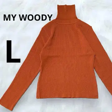 새상품급 MY WOODY 하이넥 아크릴 니트 일본제 울 혼방 리브 니트