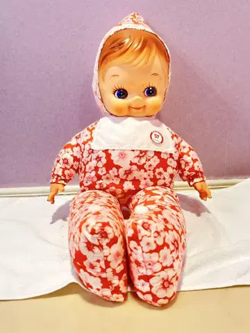 꽃무늬 후드 부착 레트로 인형