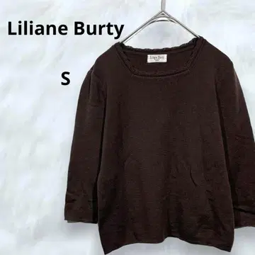 새상품급 Liliane Burty 티셔츠 5부 소매 브라운 상의 울