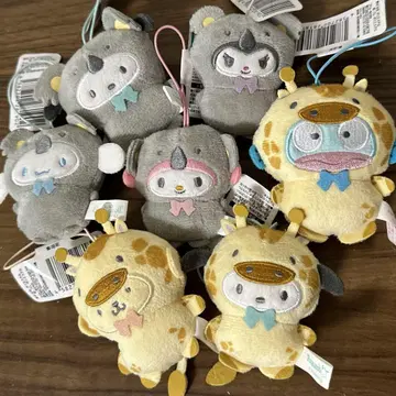 [ 7개 세트 ] 산리오 동물 인형옷 마스코트 시나모롤 쿠로미 외