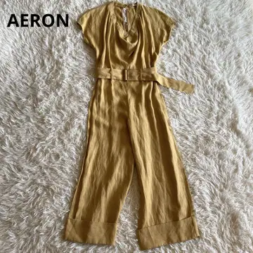 AERON 에어론 올인원 점프수트 린넨 34 머스타드