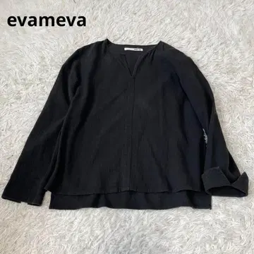 evameva 에붐에바 린넨 혼방 긴팔 블라우스 사이즈 1 콘도 니트