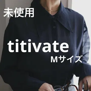 [ titivate ] 미사용 택 포함 디자인 옷깃 시어 셔츠 네이비 M