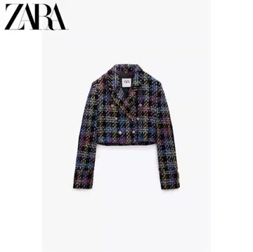 ZARA 컬러풀 트위드 자켓 숏 기장
