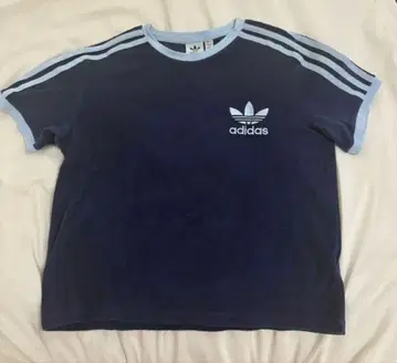 adidas 테리 쓰리 스트라이프 반팔 티셔츠 네이비 L 사이즈