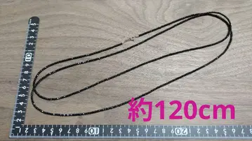롱 사이즈 블랙 스피넬 목걸이 약 120cm