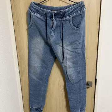 네이비 나염 스웨트 팬츠
