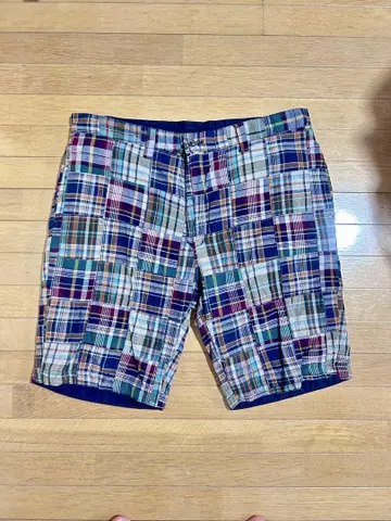 멀티 컬러 체크 무늬 숏팬츠