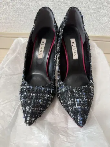 새상품급 DIANA 트위드 펌프스 23cm 하이힐 블루