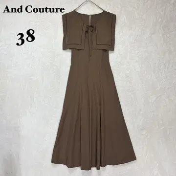 앙데팡당 스퀘어 칼라 플레어 원피스 M 레이스업 케이프