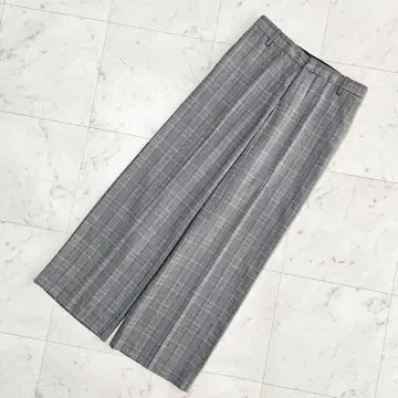 새상품급 DEUXIEME CLASSE 와이드 팬츠 울 화이트 블랙 36
