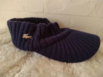 LACOSTE 라코스테 선바이저 모자 니트 모자 네이비 로고 마크