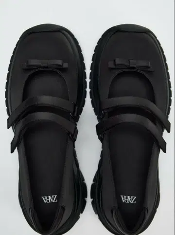 ZARA 리본 포함 스포티 발레리나 신발 36