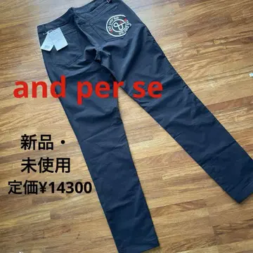 [ 미사용 새상품 ] and per se 앤퍼시 팬츠 L 네이비 스트레치