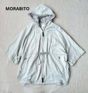 MORABITO 라메 믹스 돌먼 후드티 판초 후드 있음