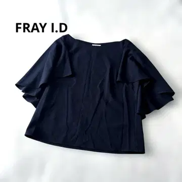새상품급 프레이 아이디 플레어 슬리브 오부 소매 블라우스 네이비