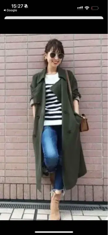 앵글릿 캐주얼 트렌치코트 카키 M 사이즈