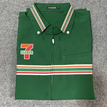미사용! 7-Eleven 그린 워크 셔츠