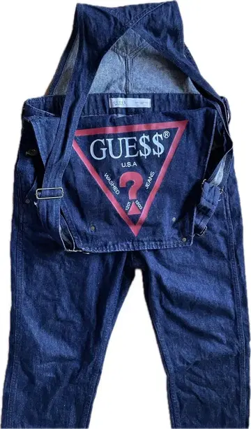 GUESS x ASAP Rocky 한정판 오버롤 데님 다크 블루