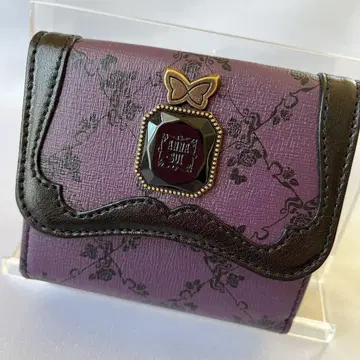 ANNA SUI 보라색 나비 모티브 접이식 지갑 미사용 박스 없음