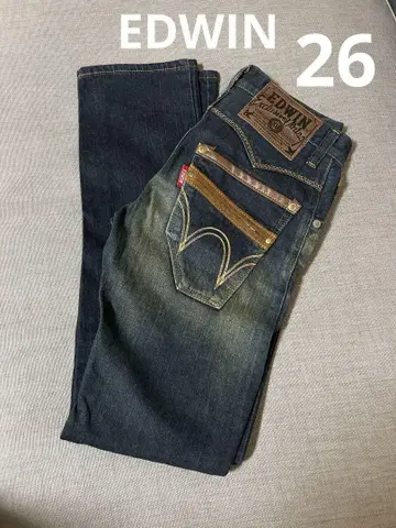 EDWIN 다크 블루 데님 청바지 W26