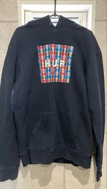 HUF 박스 로고 후드티