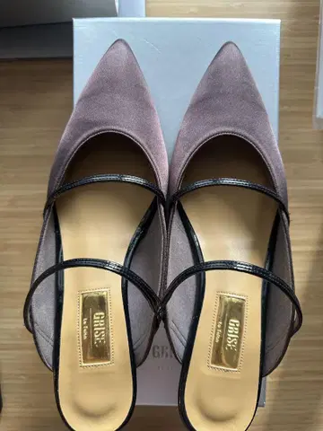 LE TALON GRISE 4.5cm 포인트 W 스트랩 뮬 샌들 L
