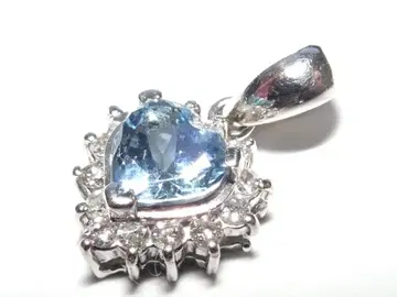 펜던트 탑 아쿠아 마린 D 0.14ct 하트 플라티나