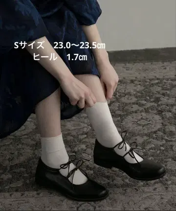 BONLECILL noir 더블 리본 스트랩 발레 슈즈 기리 슈즈