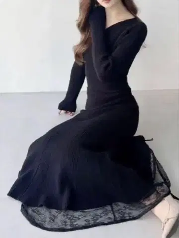 리젝시 카슈쿨 머메이드 원피스 블랙