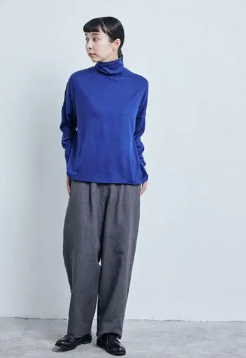 나카가와 마사시치 상점 울 터틀 와이드 풀오버 블루