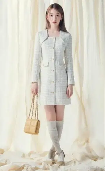 Lily Brown 미야와키 사쿠라 콜라보 트위드 원피스