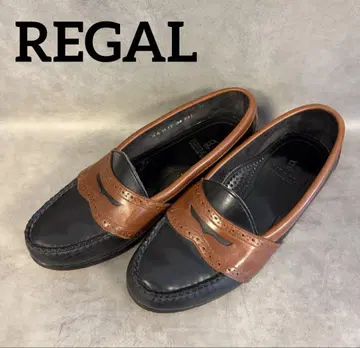 REGAL 리갈 코인 로퍼 브라운 블랙 23.5cm