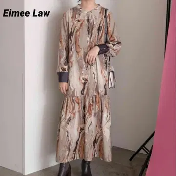 새상품급 Eimee Law 마블 오일 페인트 티어드 셔츠 드레스 M