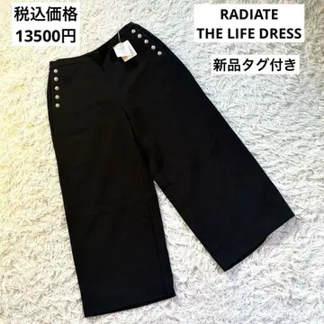 새상품 RADIATE 야마다야 펄 장식 와이드 팬츠 블랙 크롭
