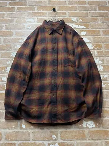 유니클로 올드 유니클로 플란넬 셔츠 체크 셔츠 옴브레 구제 의류 XL